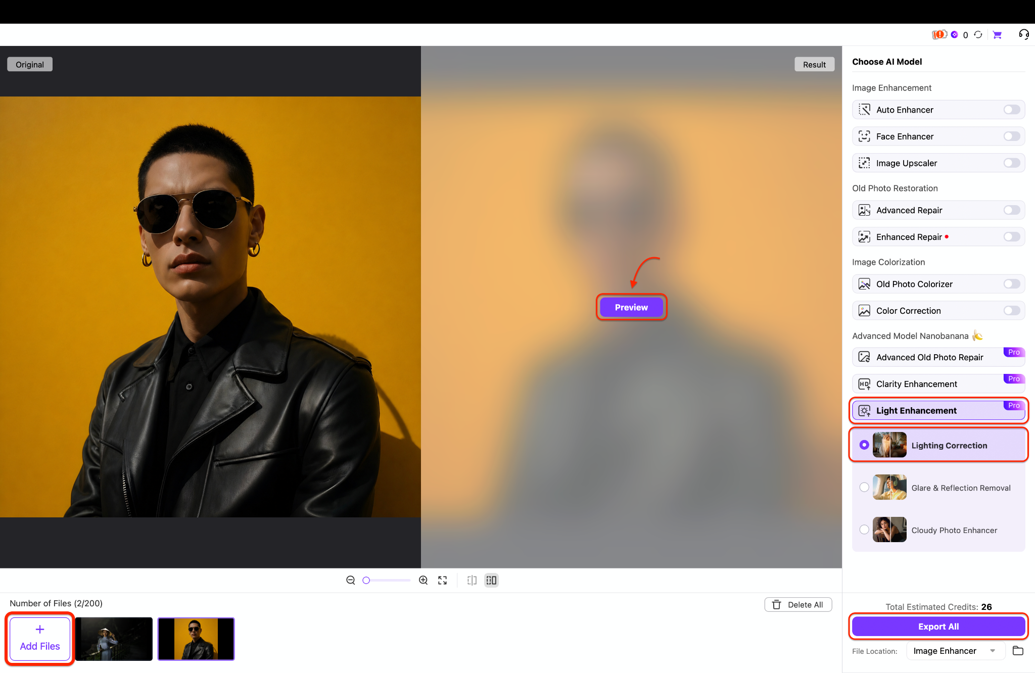 preview and export the final result