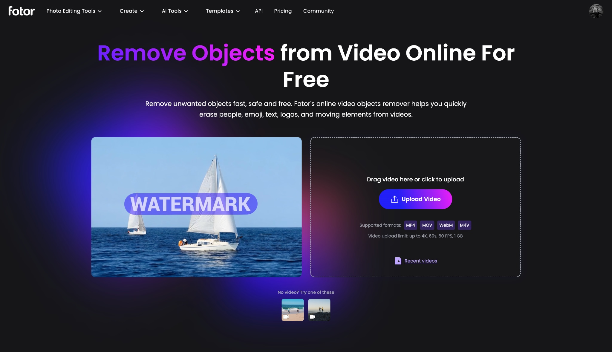 fotor remove objects from video online for free homepage