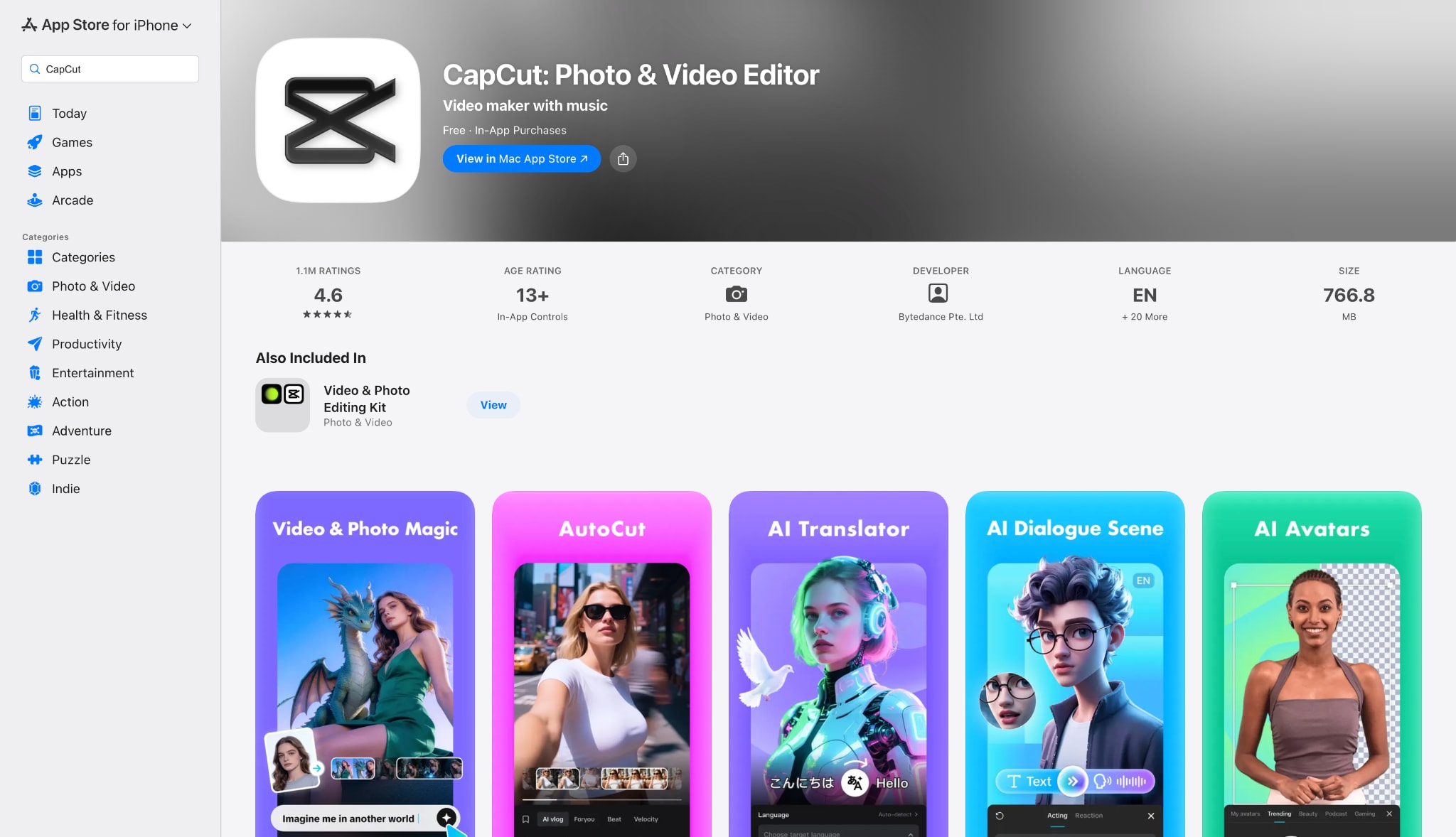 capcut ios homepage