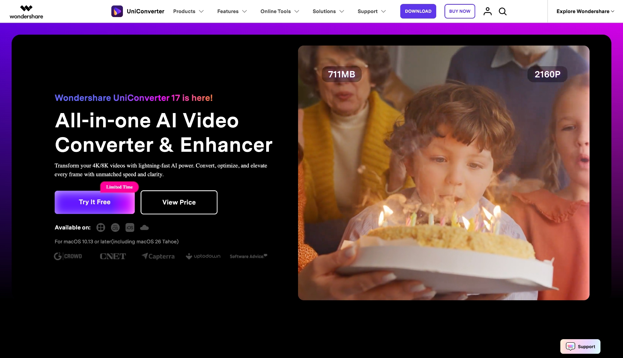 wondershare uniconverter homepage