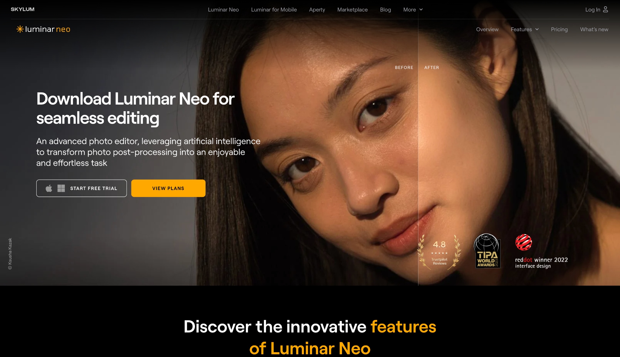 luminar neo homepage