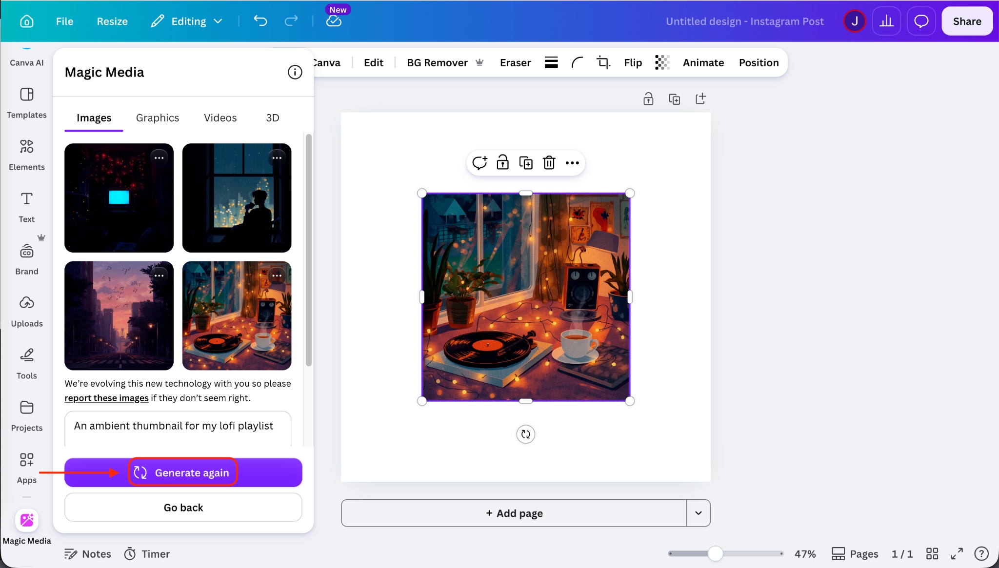 canva generate again