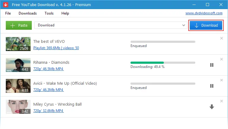 dvdvideosoft free youtube download homepage
