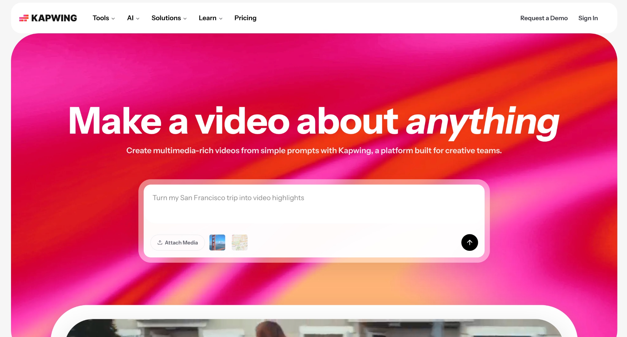 kapwing homepage