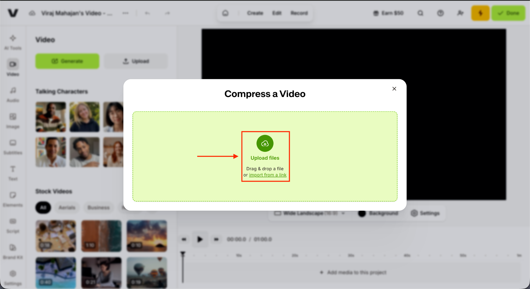 veed upload file