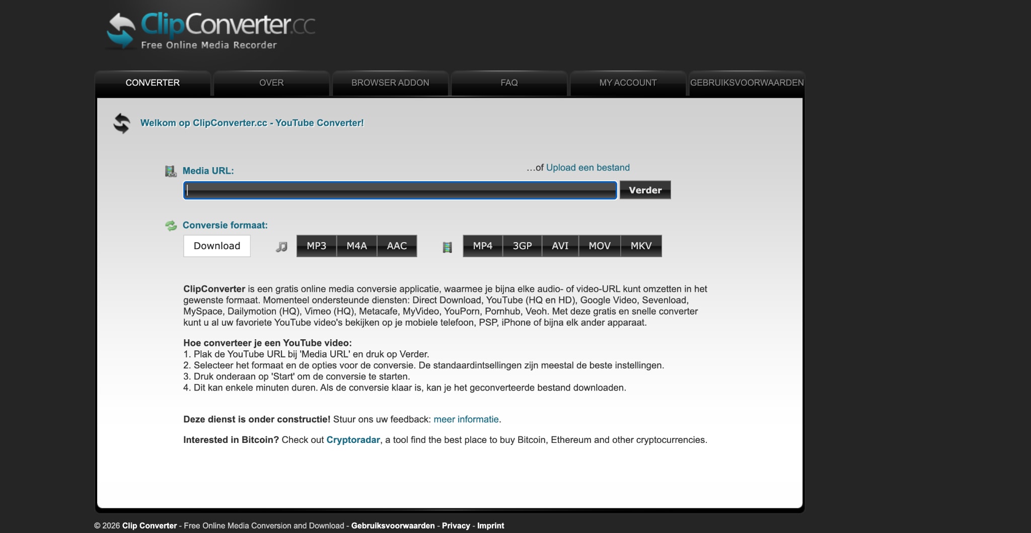 clipconverter homepage