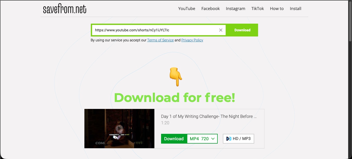 savefromnet fetch video