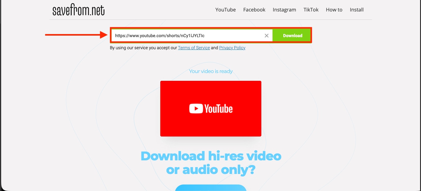 savefromnet paste link