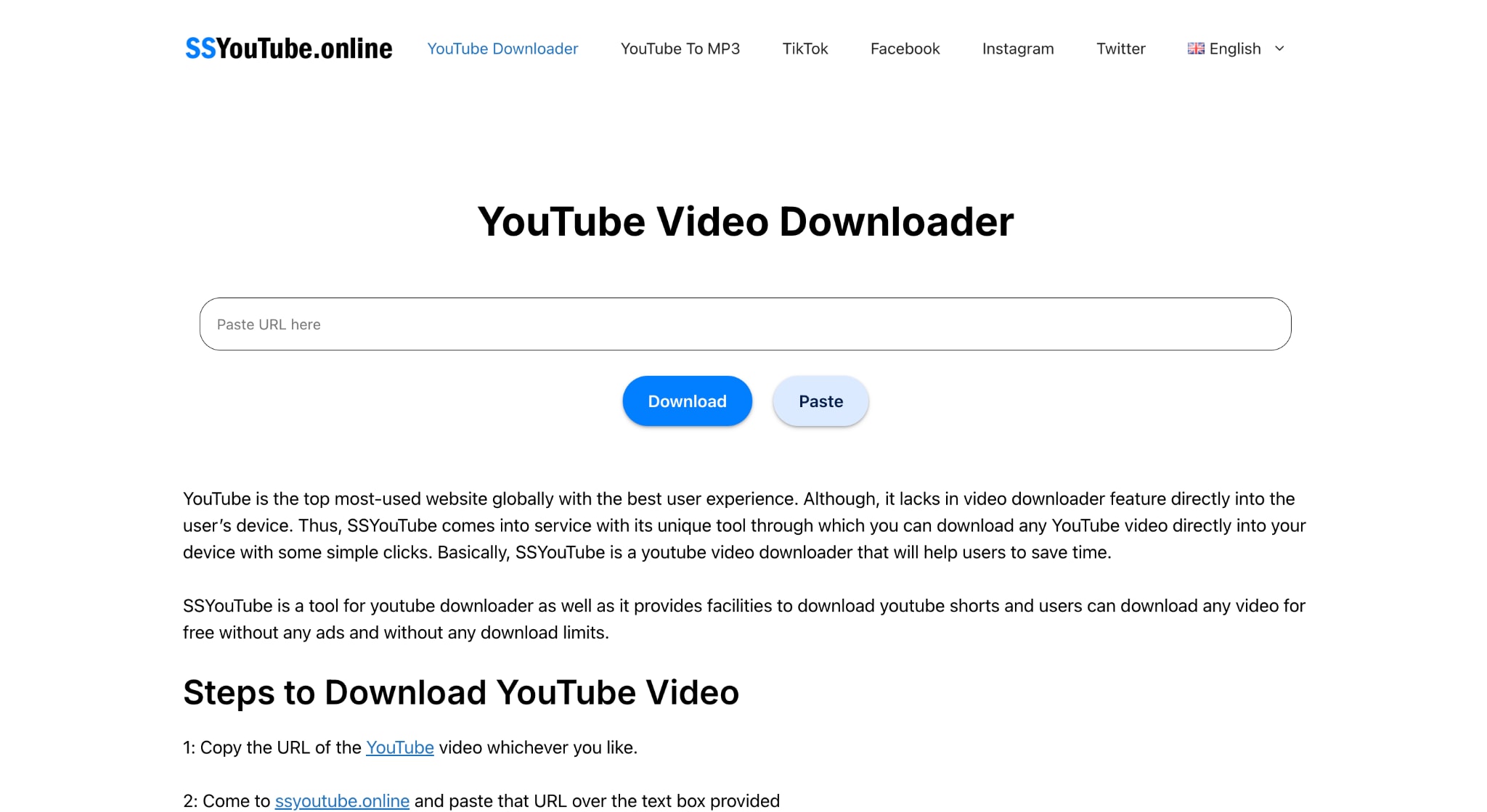 ssyoutube homepage