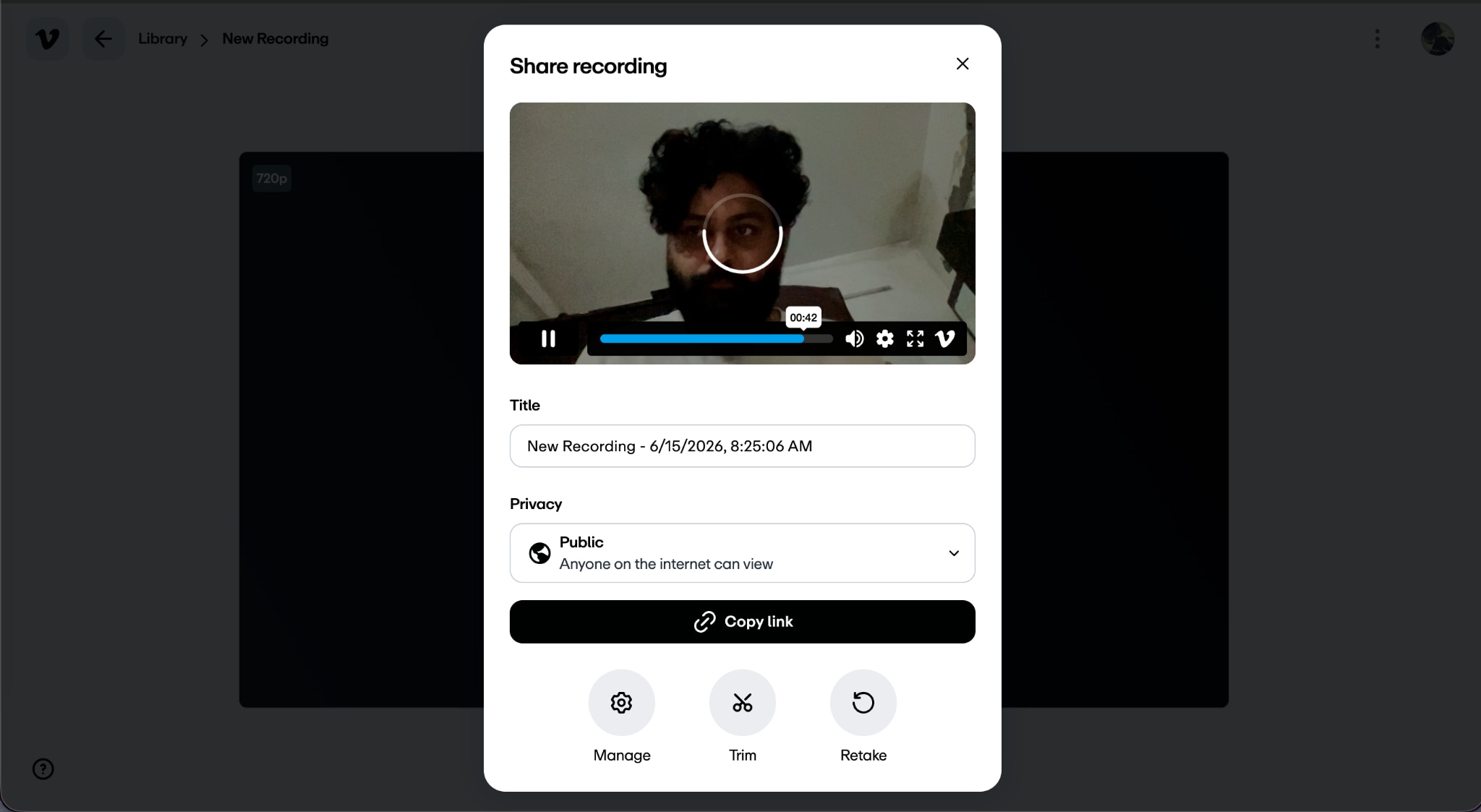 vimeo set title and privacy