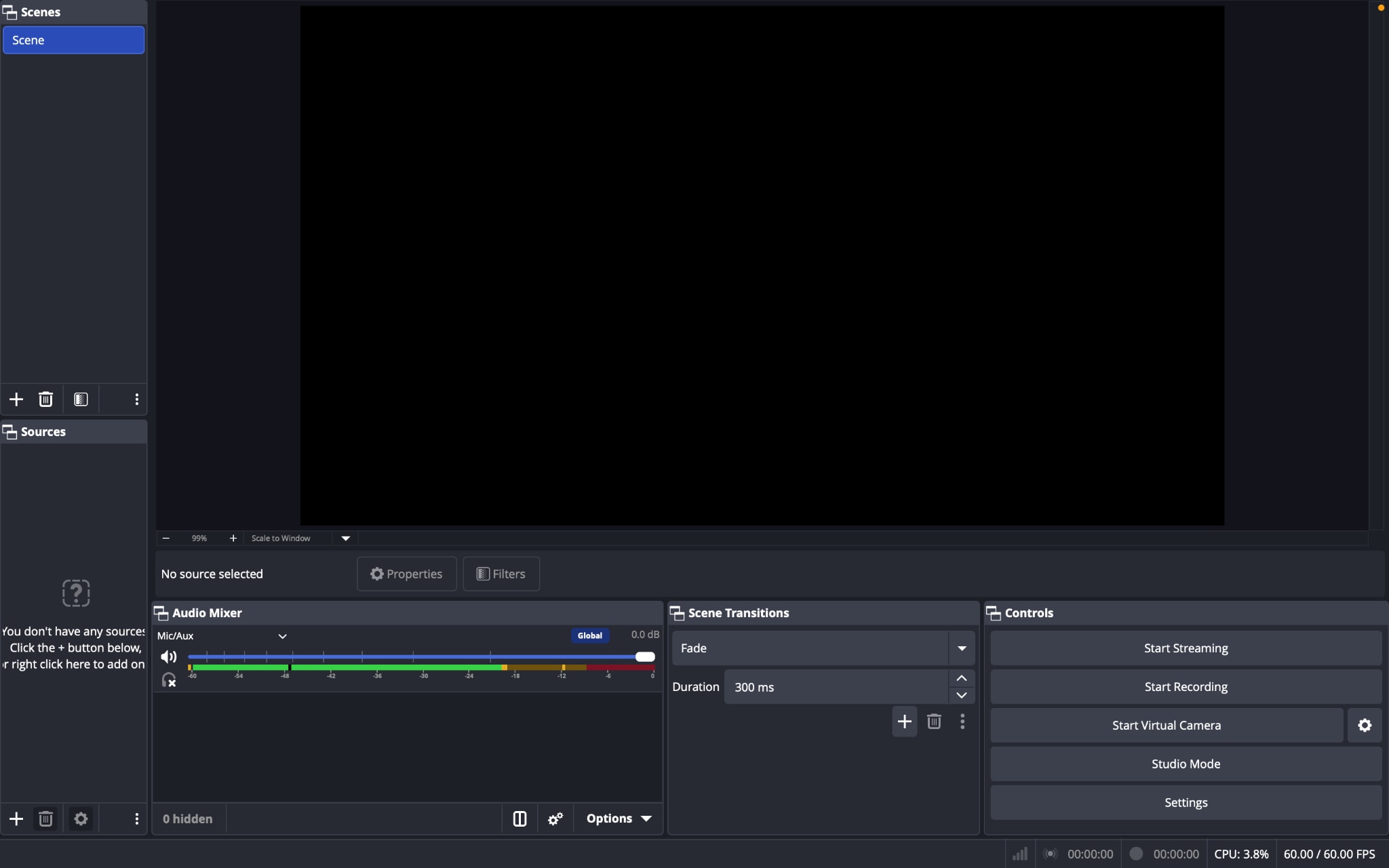 obs studio screen recorder dashboard