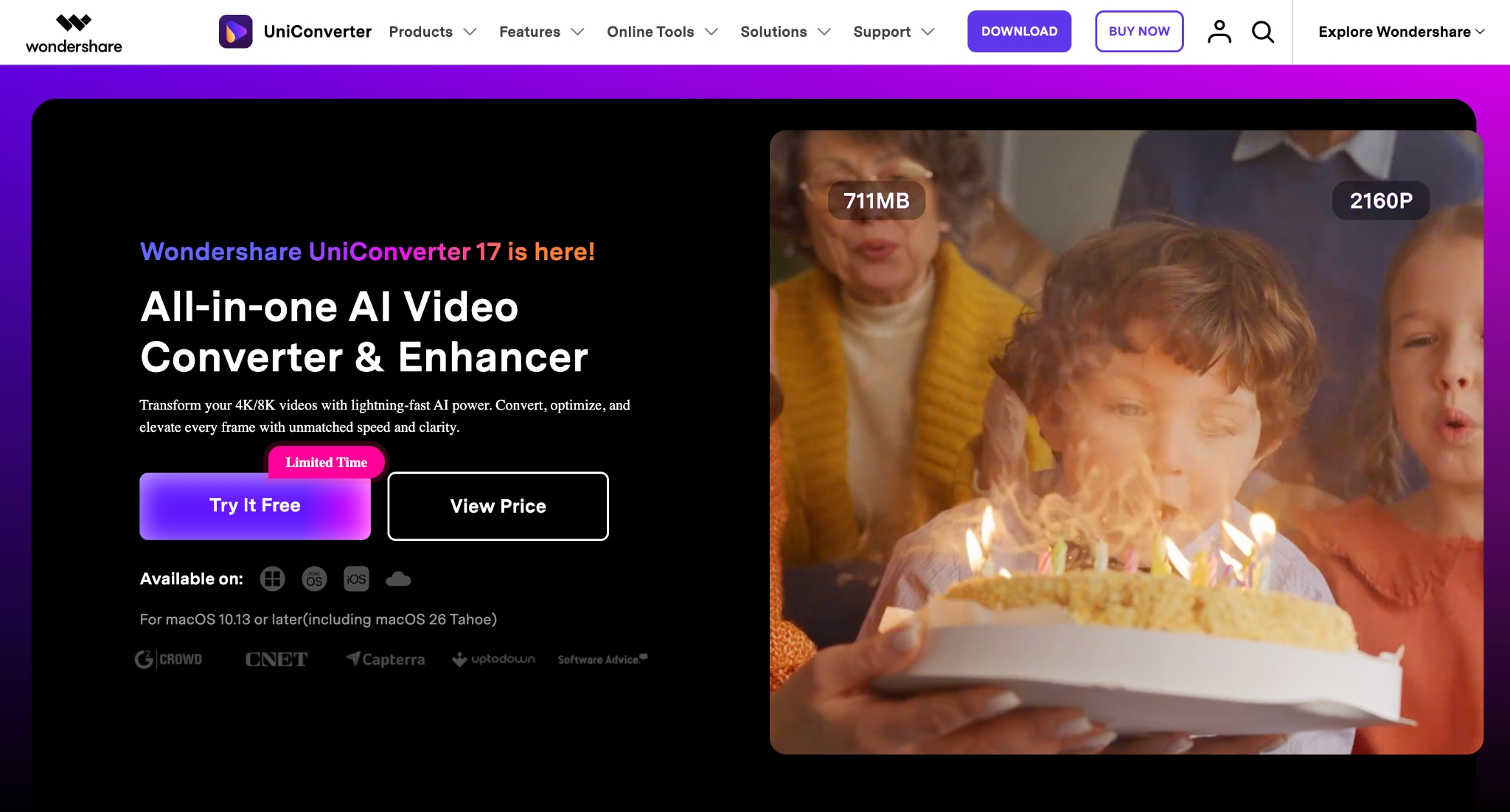 wondershare uniconverter homepage