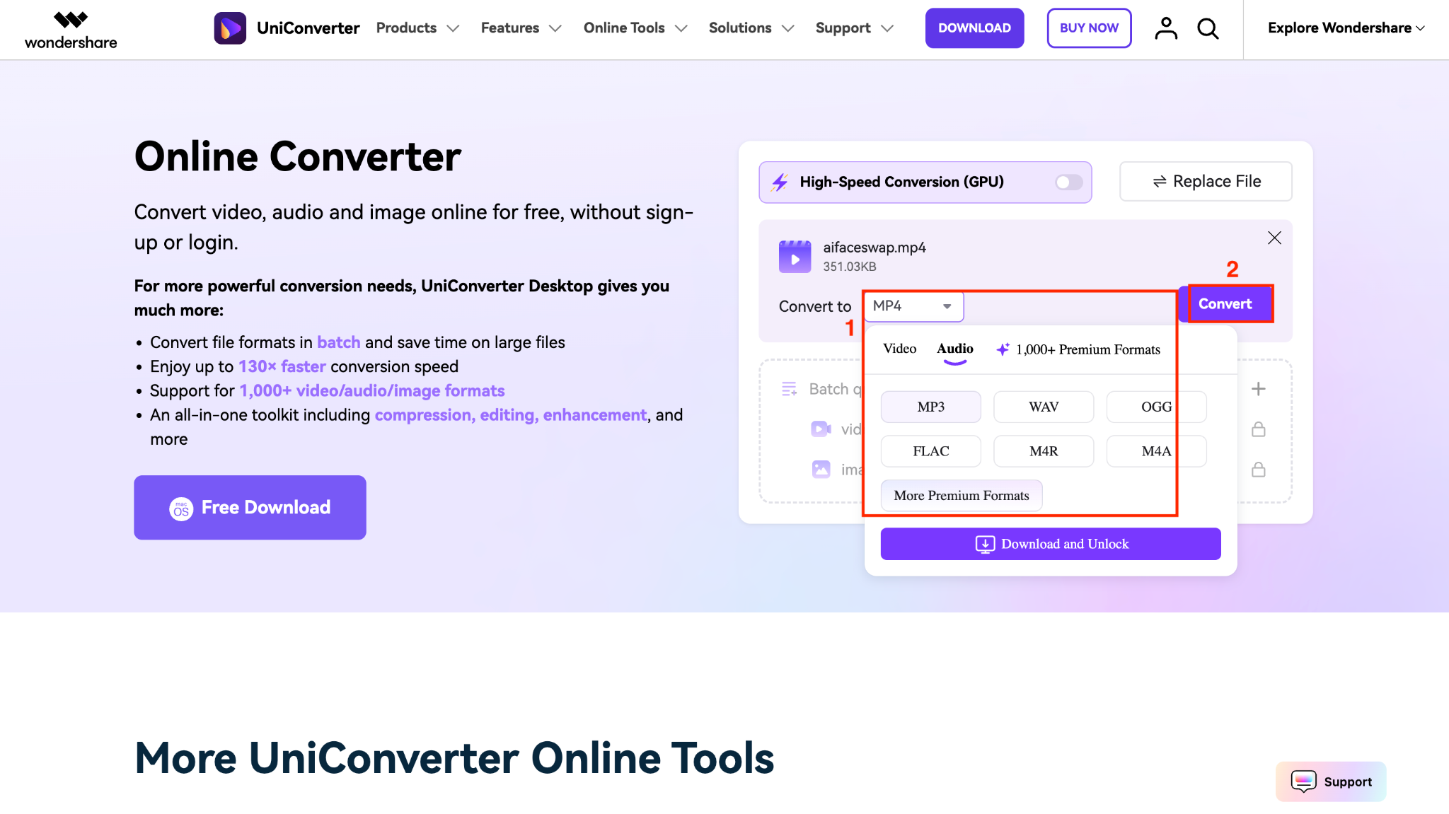 wondershare uniconverter convert