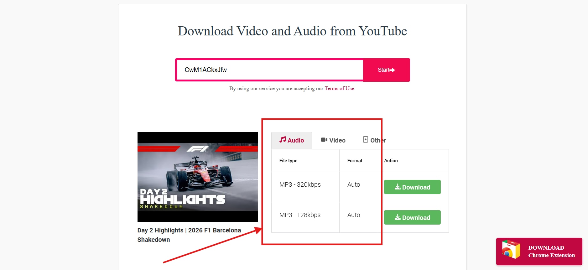 y2mate youtube converter choose mp3