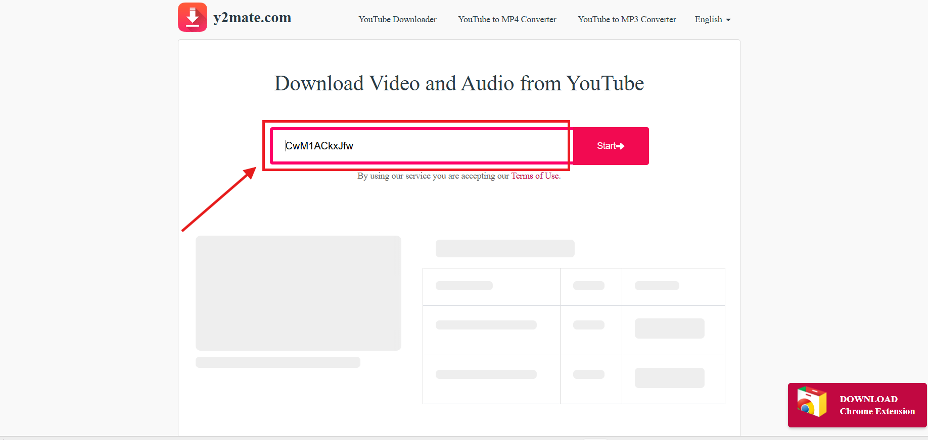 y2mate youtube converter paste link