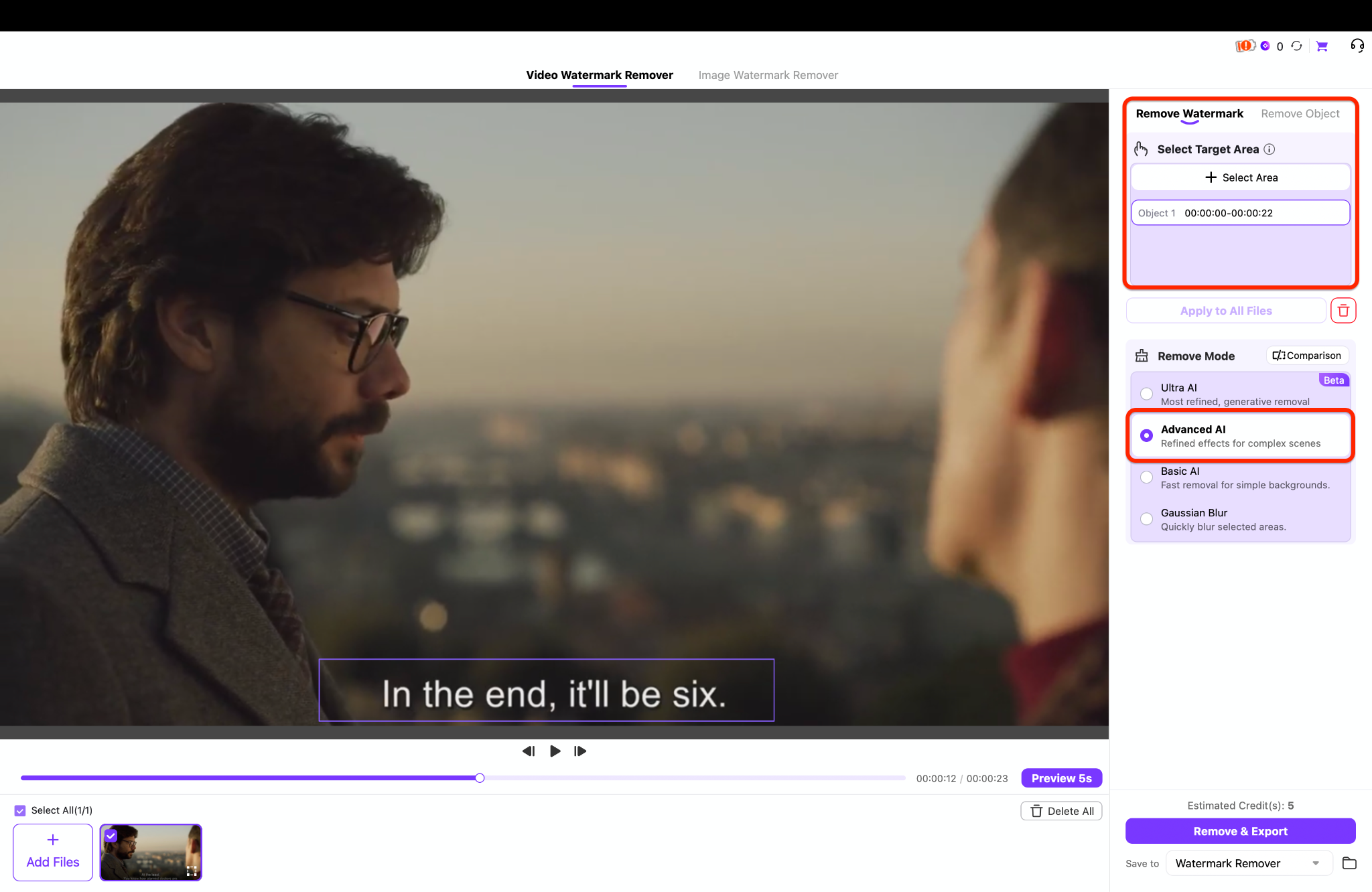 highlight the hardcoded subtitle and choose the mode