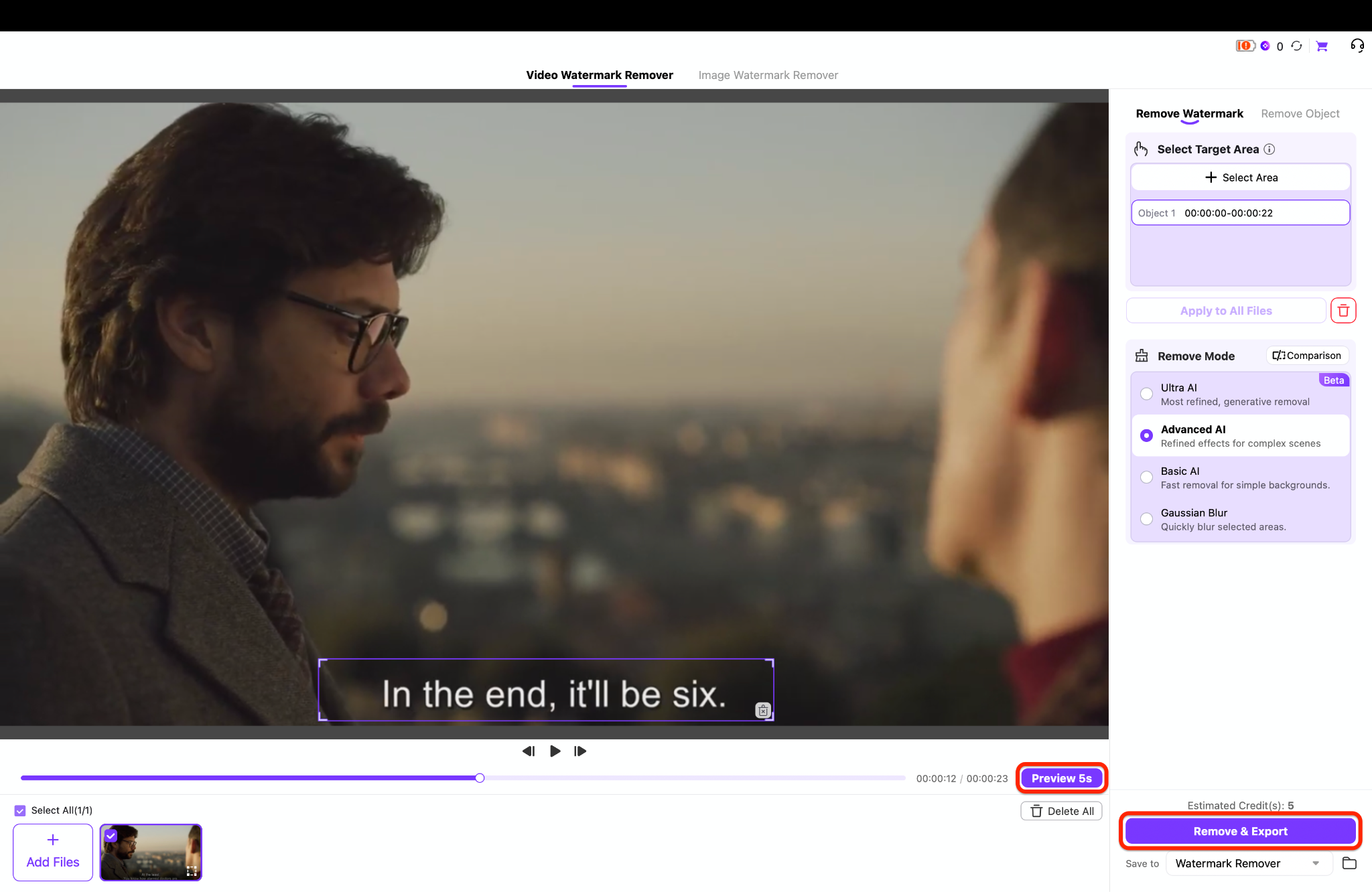 preview and export