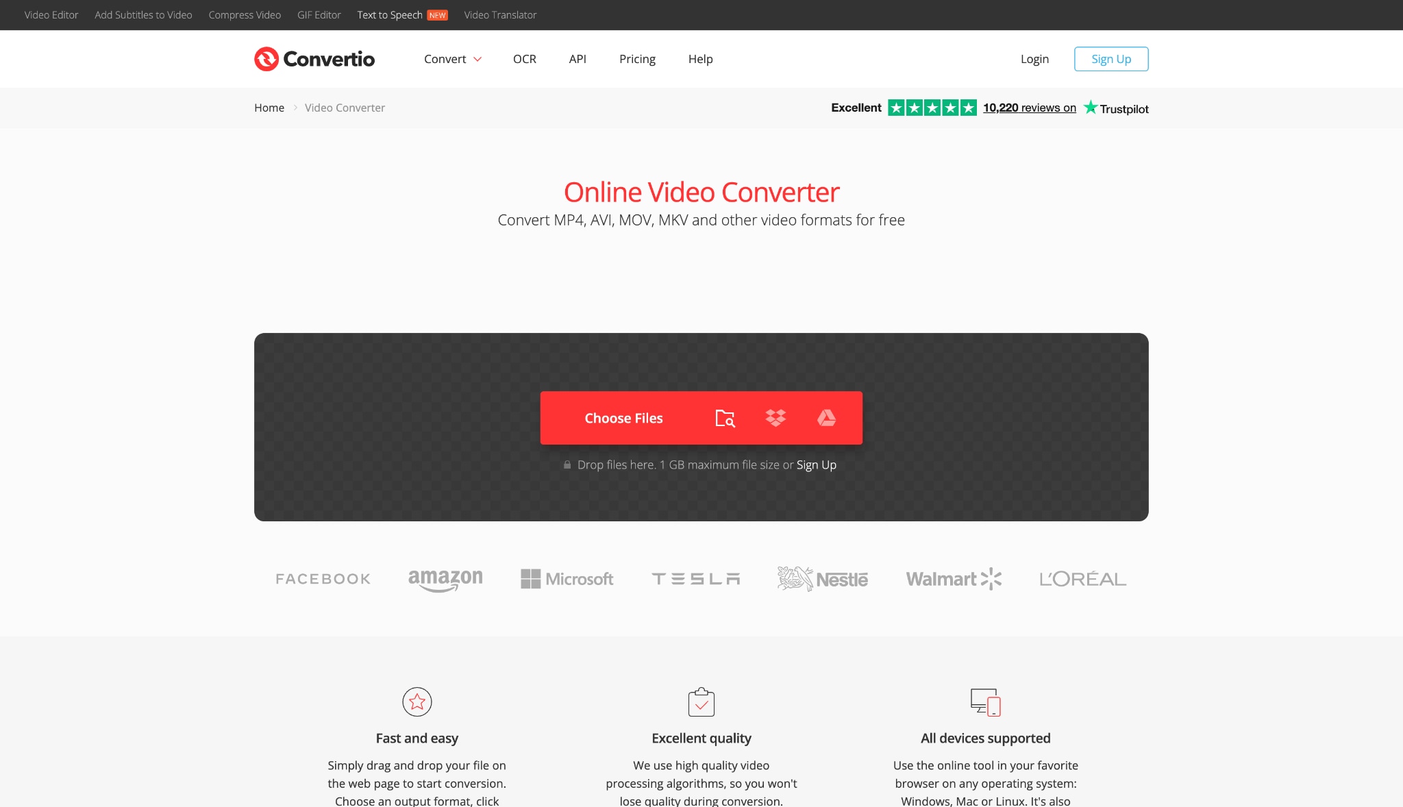 convertio homepage