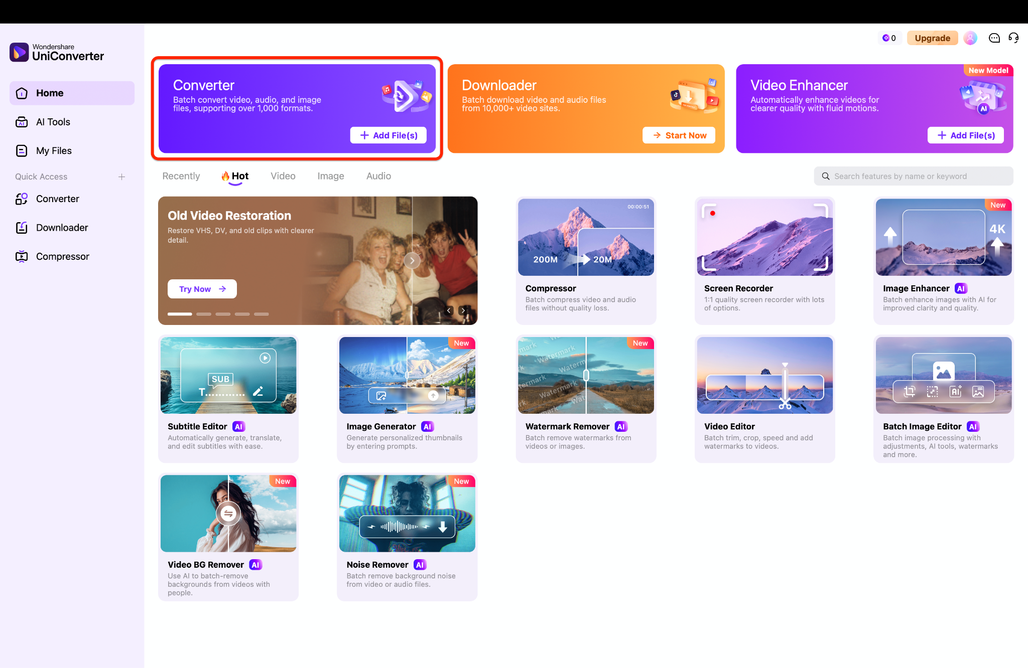 access converter tool from homepage