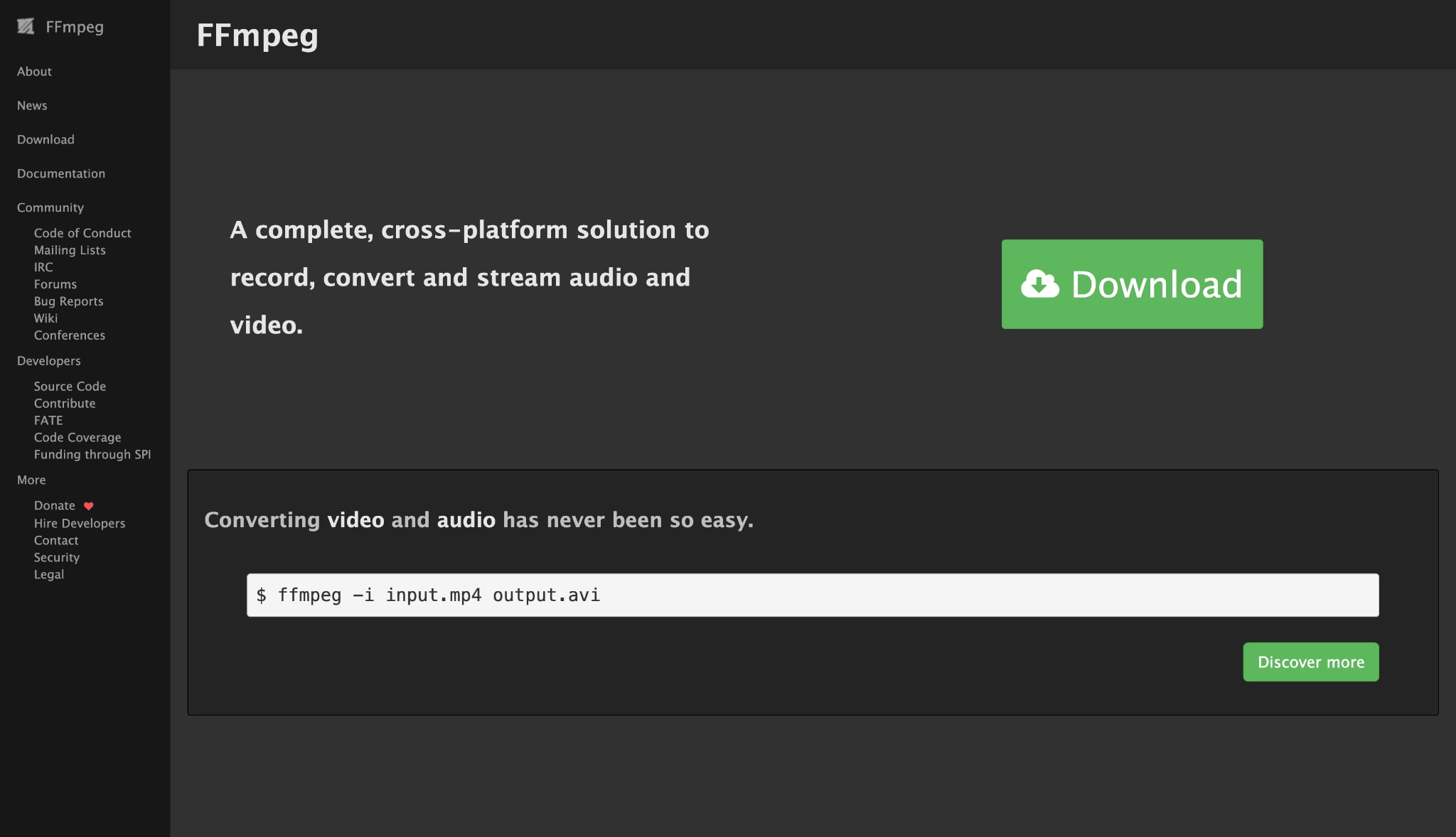 ffmpeg homepage