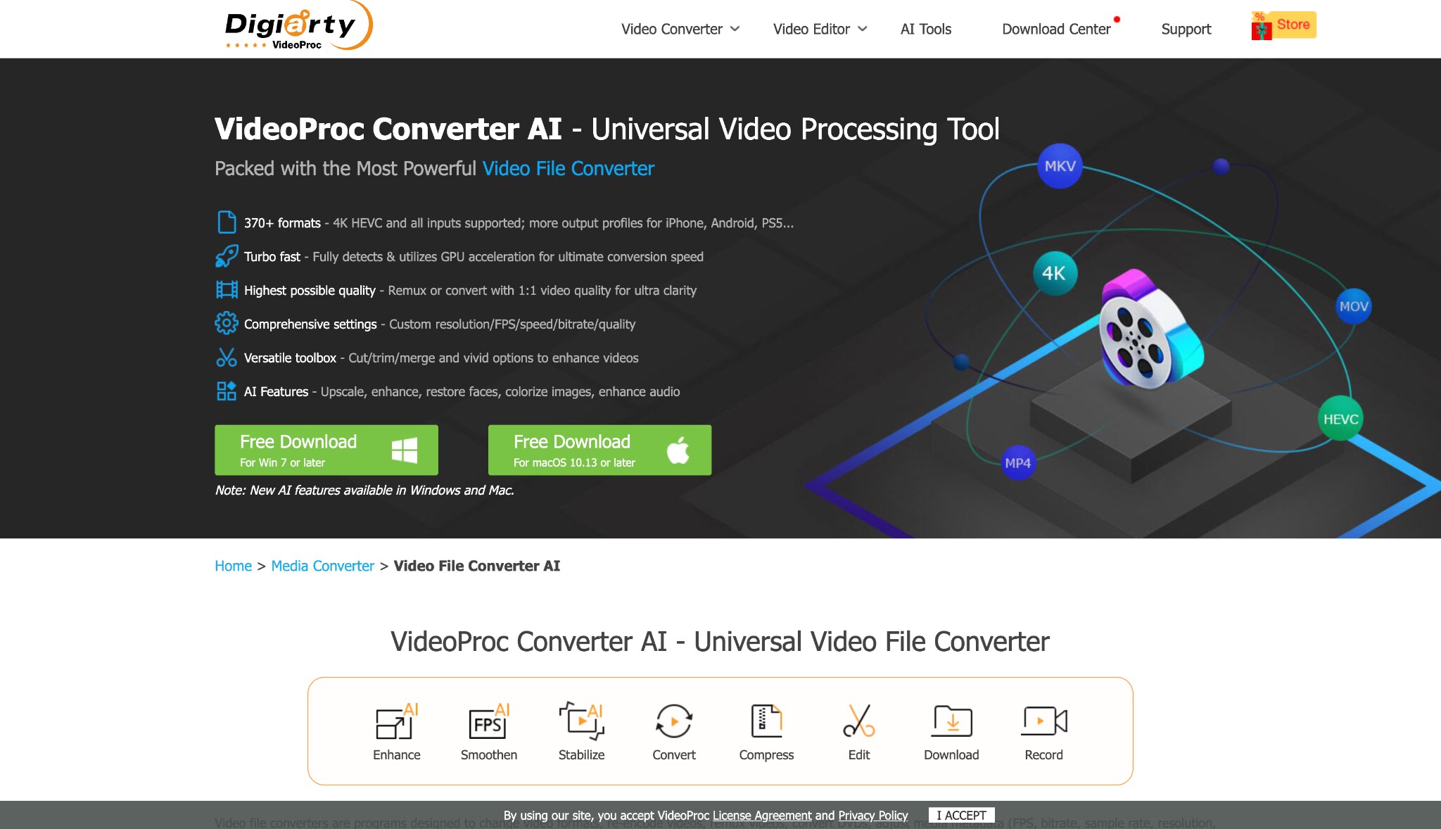 videoproc converter homepage