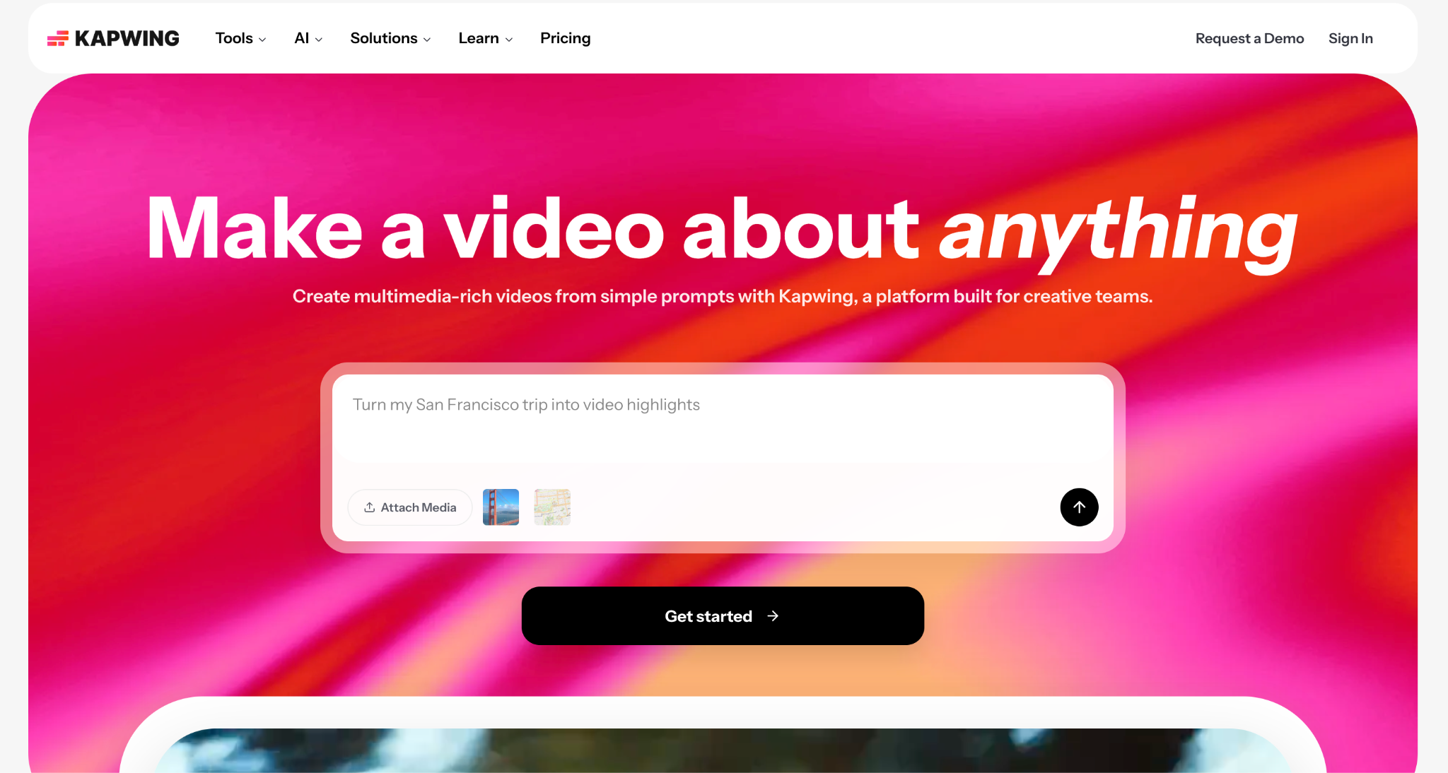 kapwing homepage