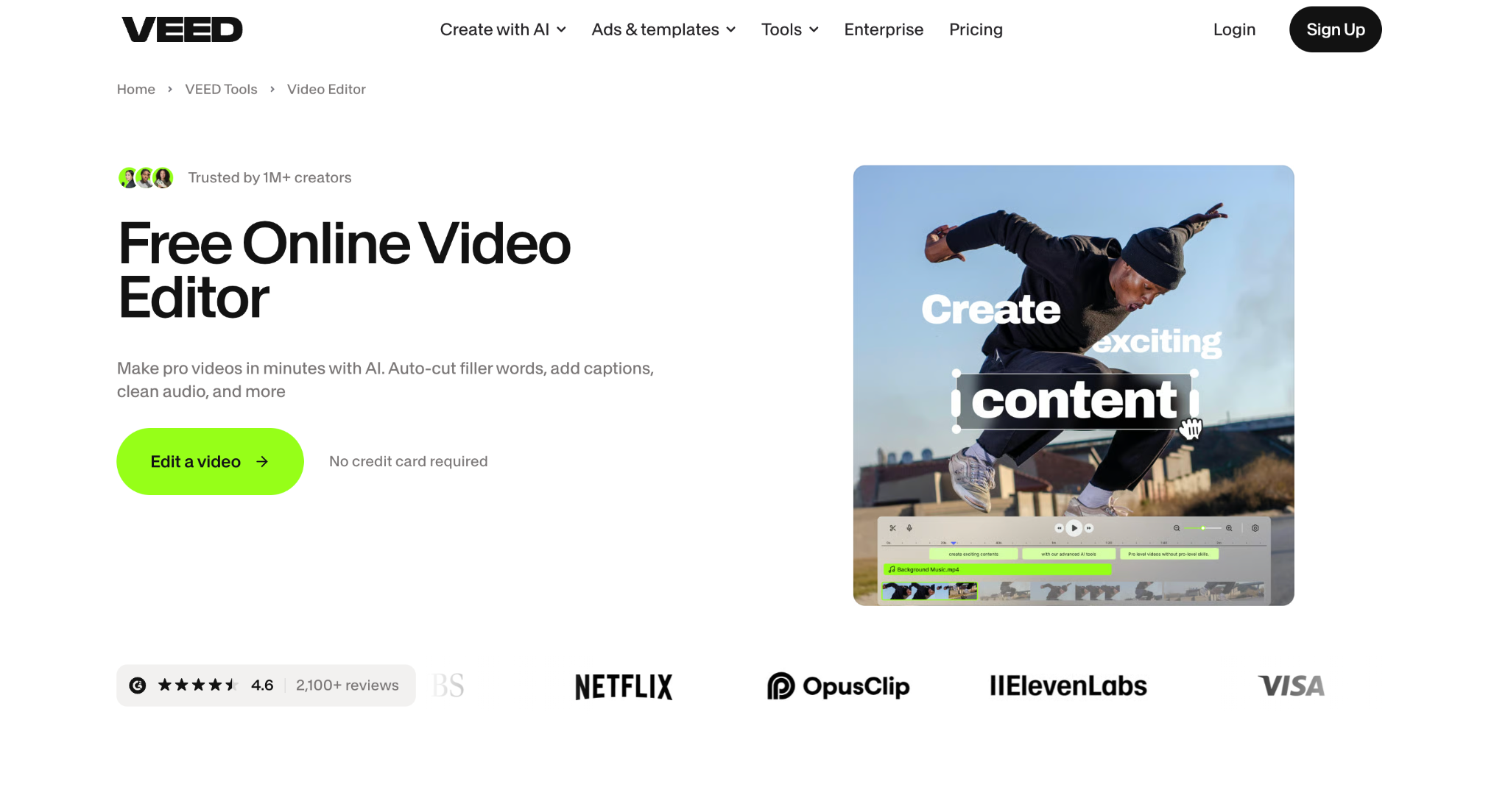 veed homepage
