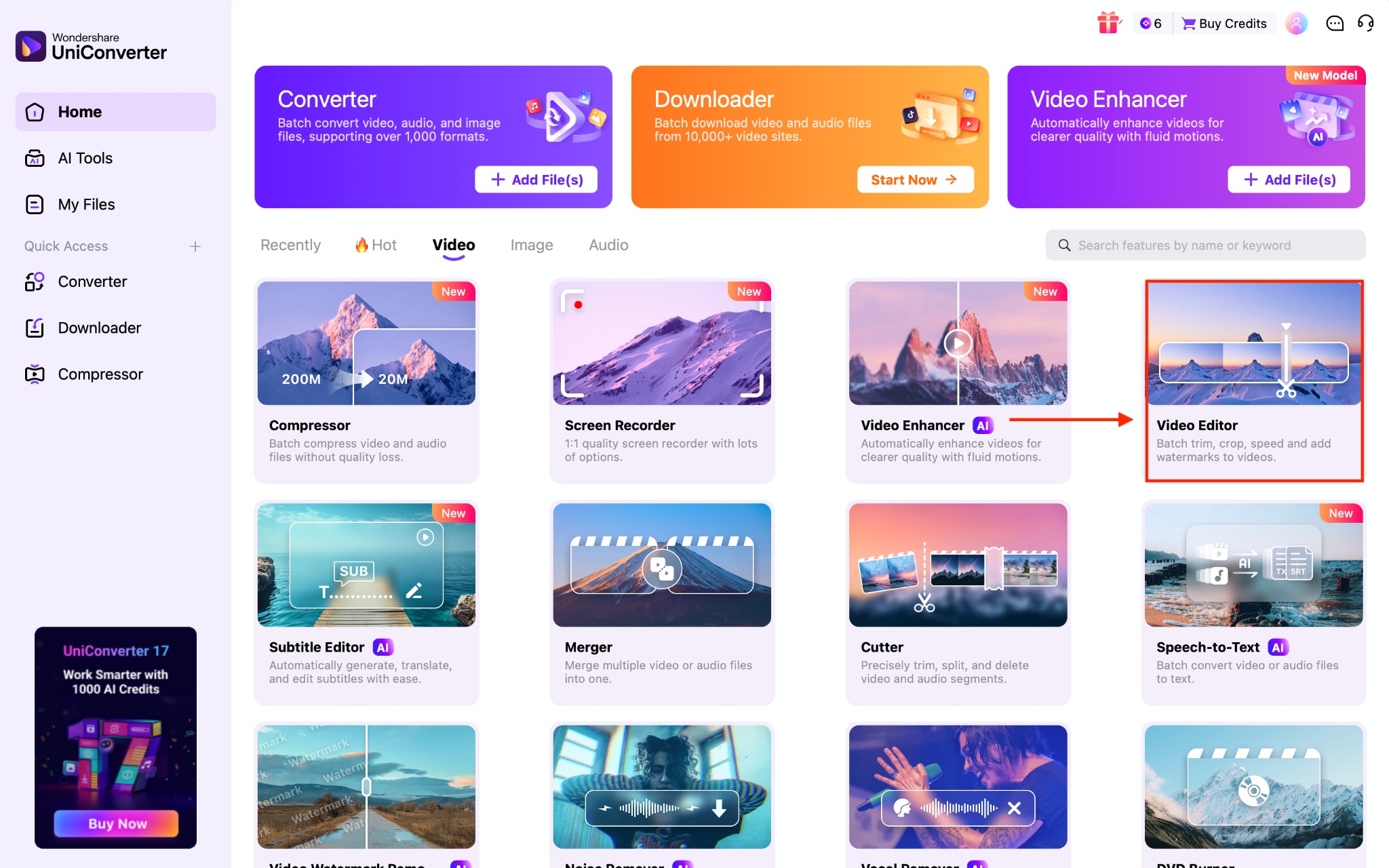 wondershare uniconverter video editor