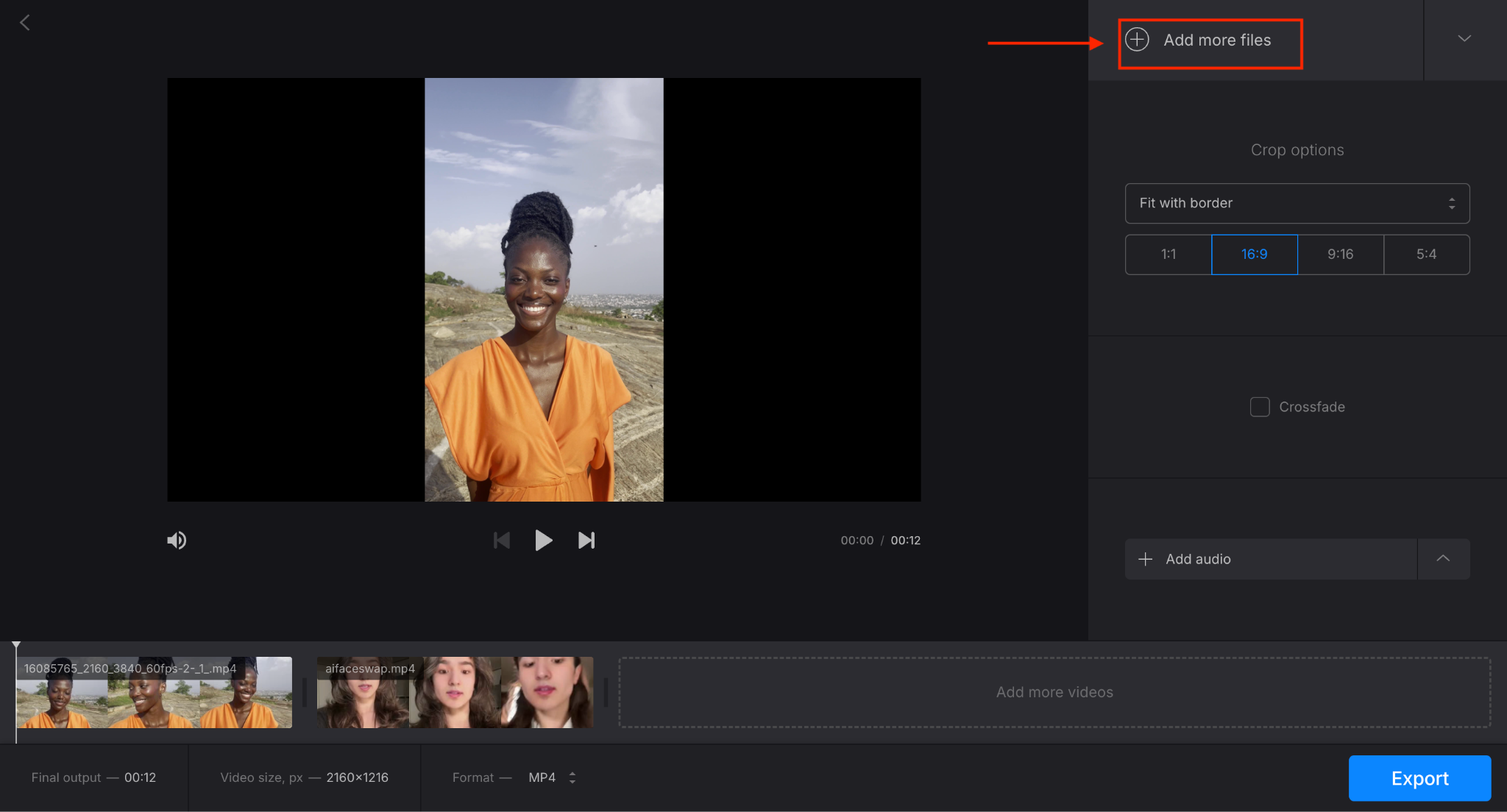 clideo add more file