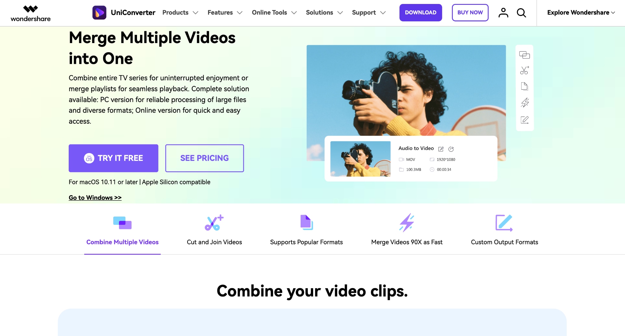wondershare uniconverter homepage