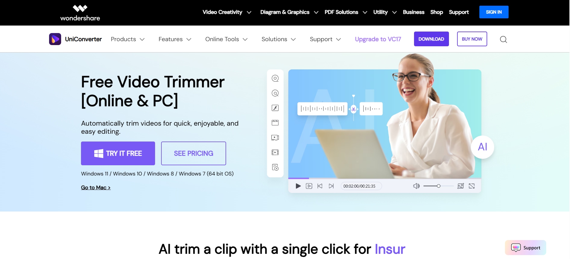 wondershare uniconverter homepage