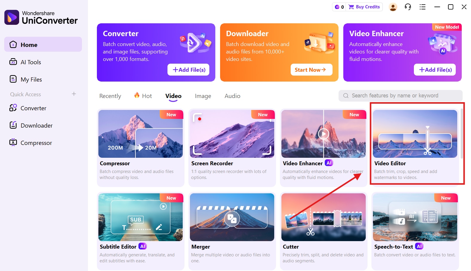 wondershare uniconverter video editor