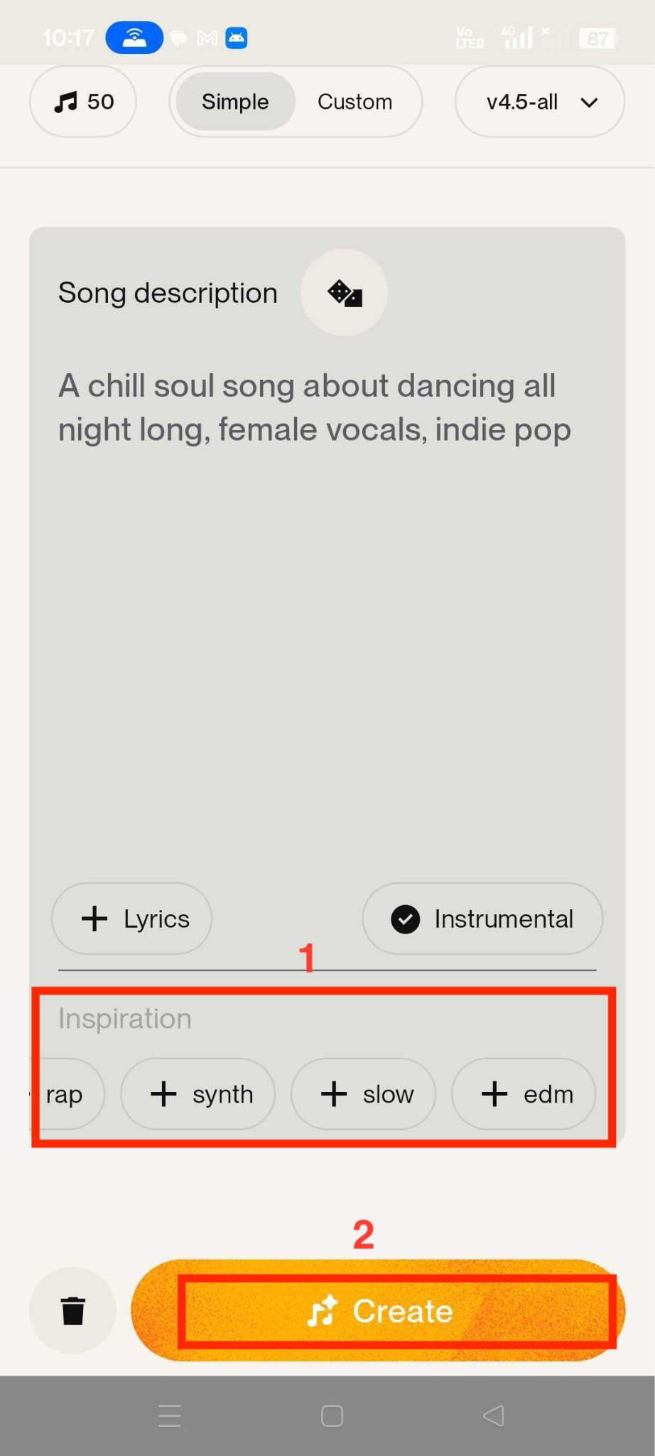 suno ai music and songs create