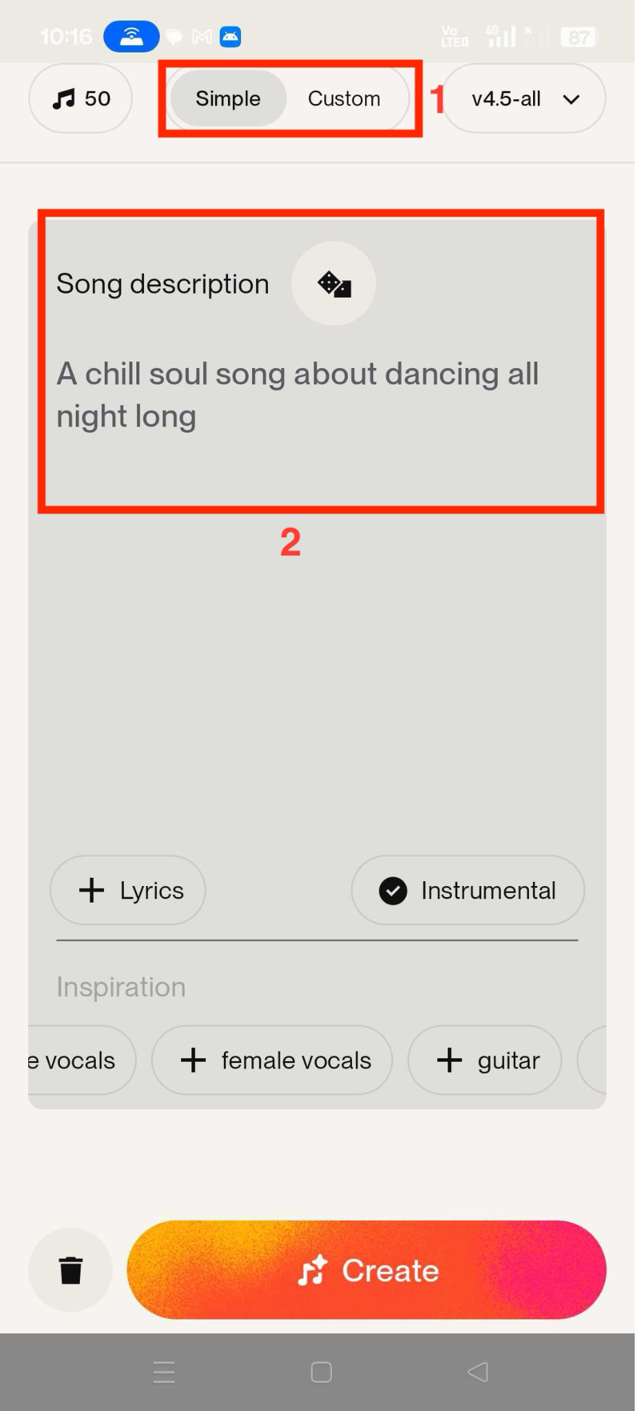suno ai music and songs song description