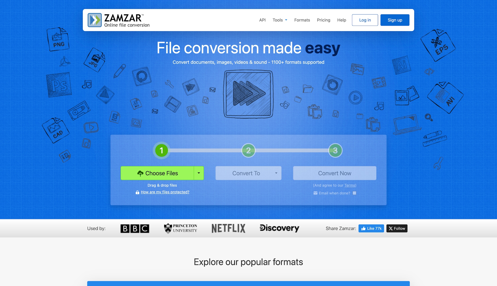 zamzar converter homepage