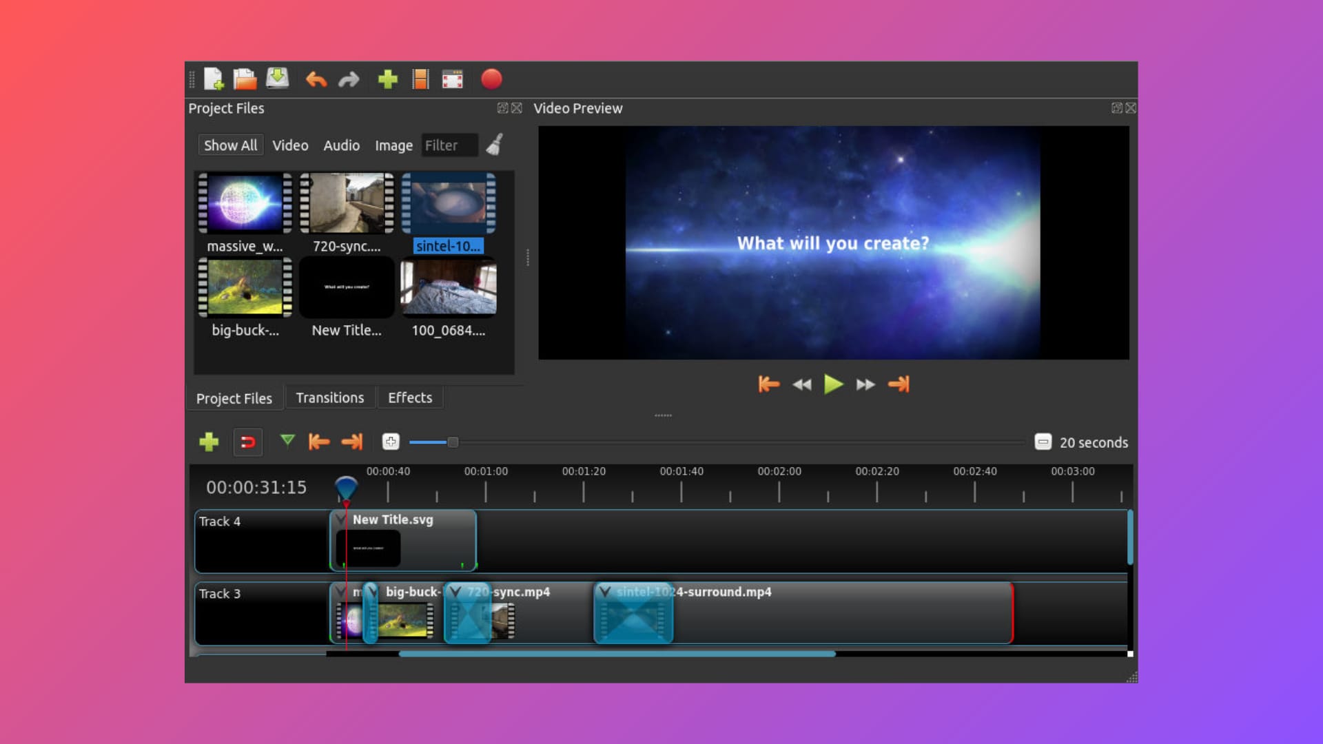 openshot video editor main workspace