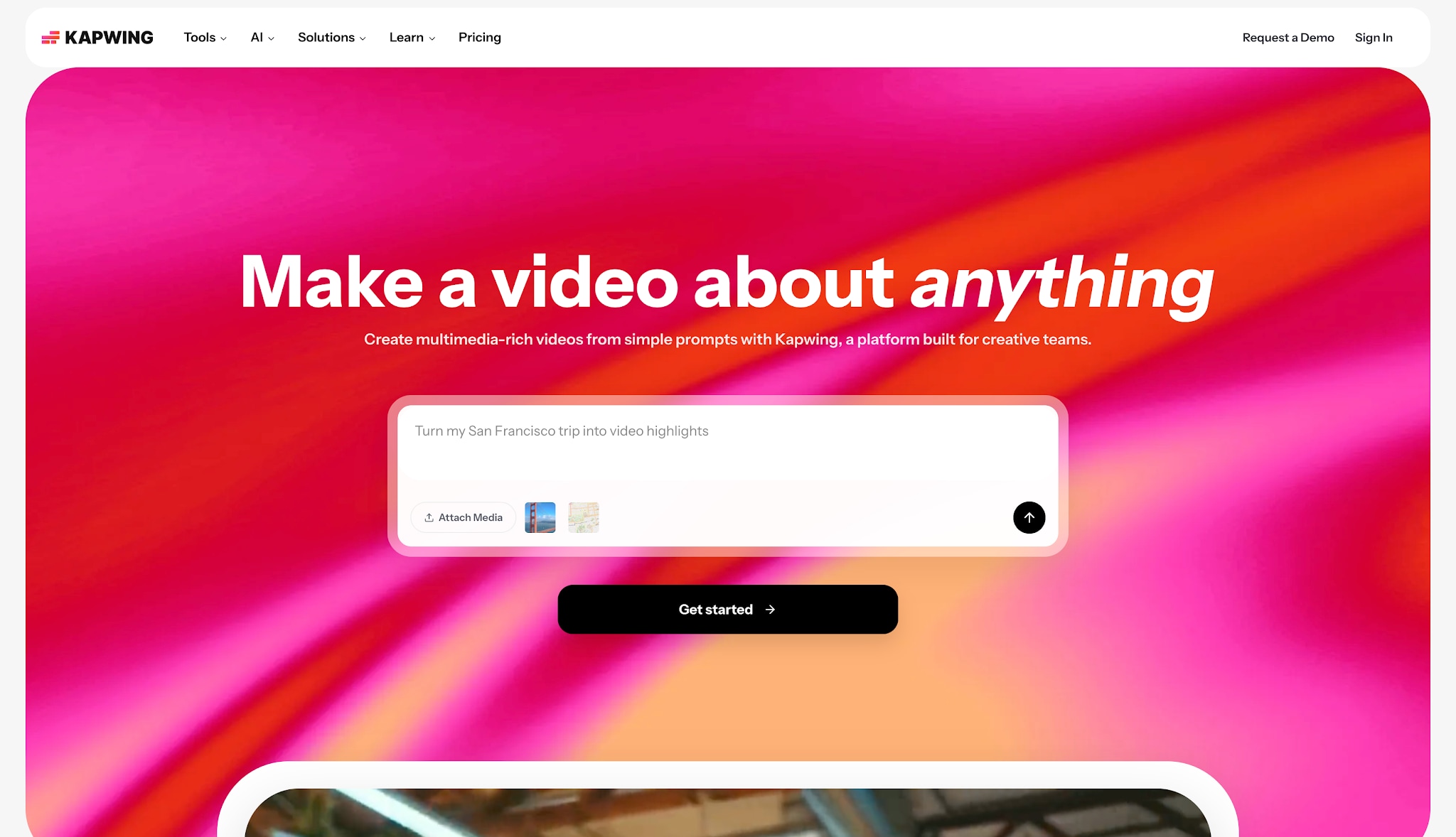 kapwing homepage