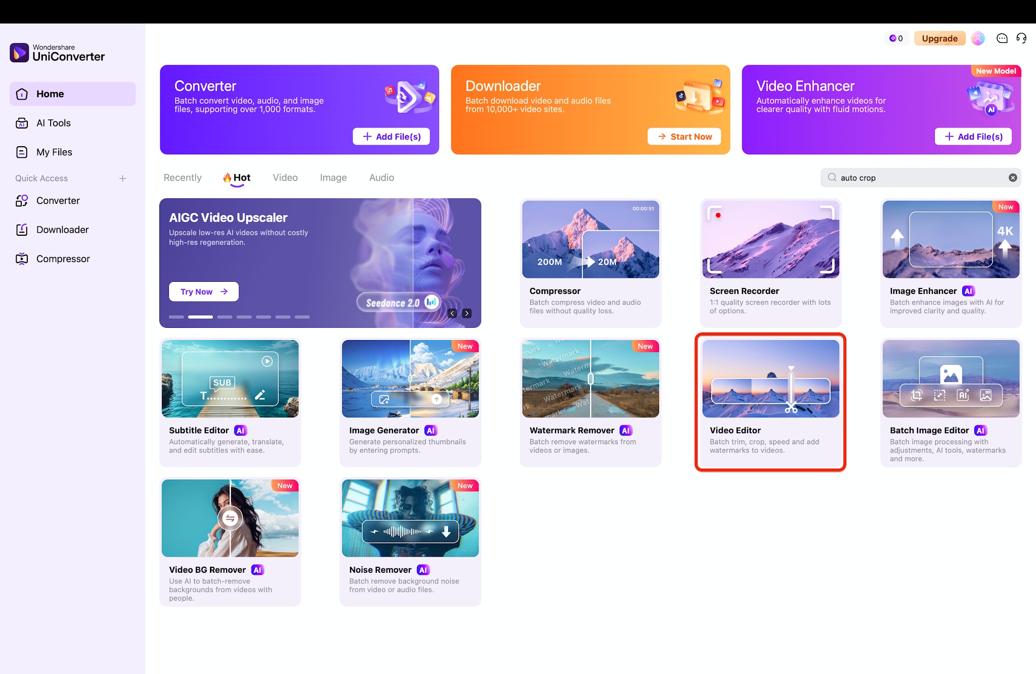 access the video editor tool