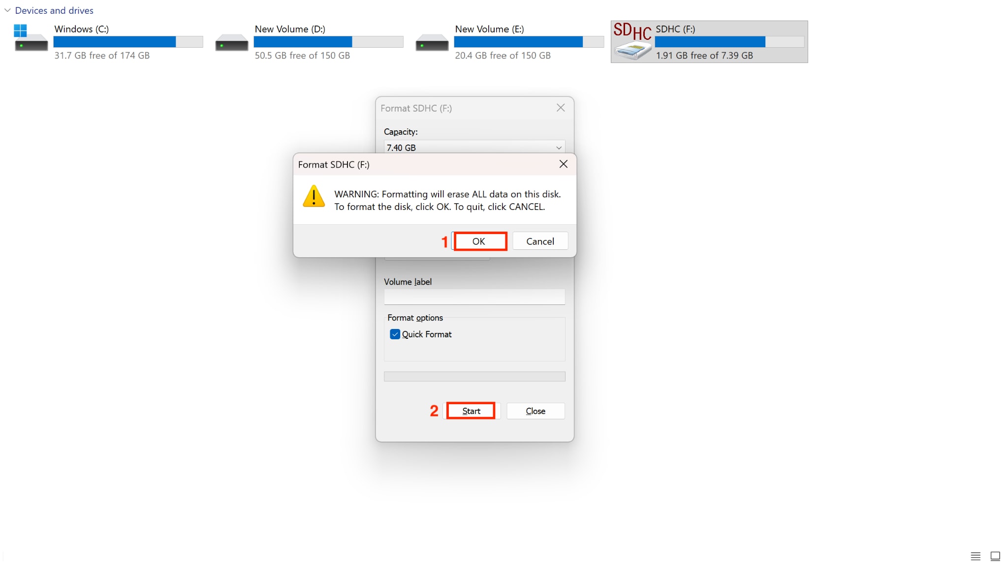 sd card speed start