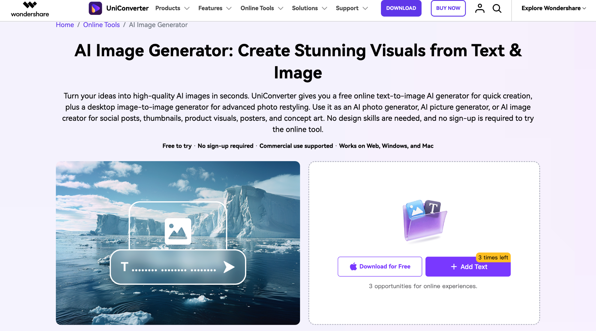 wondershare uniconverter homepage