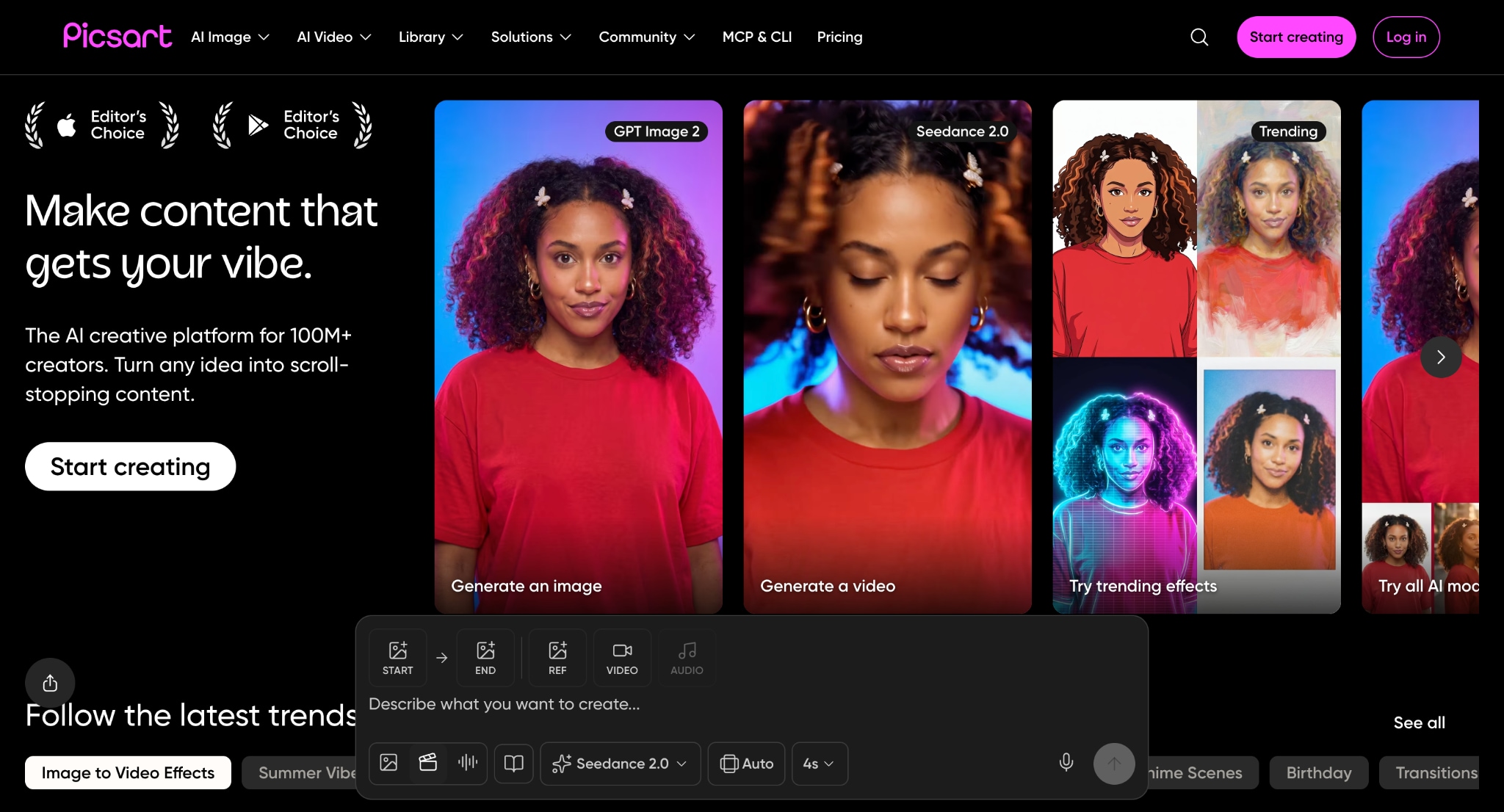 picsart homepage