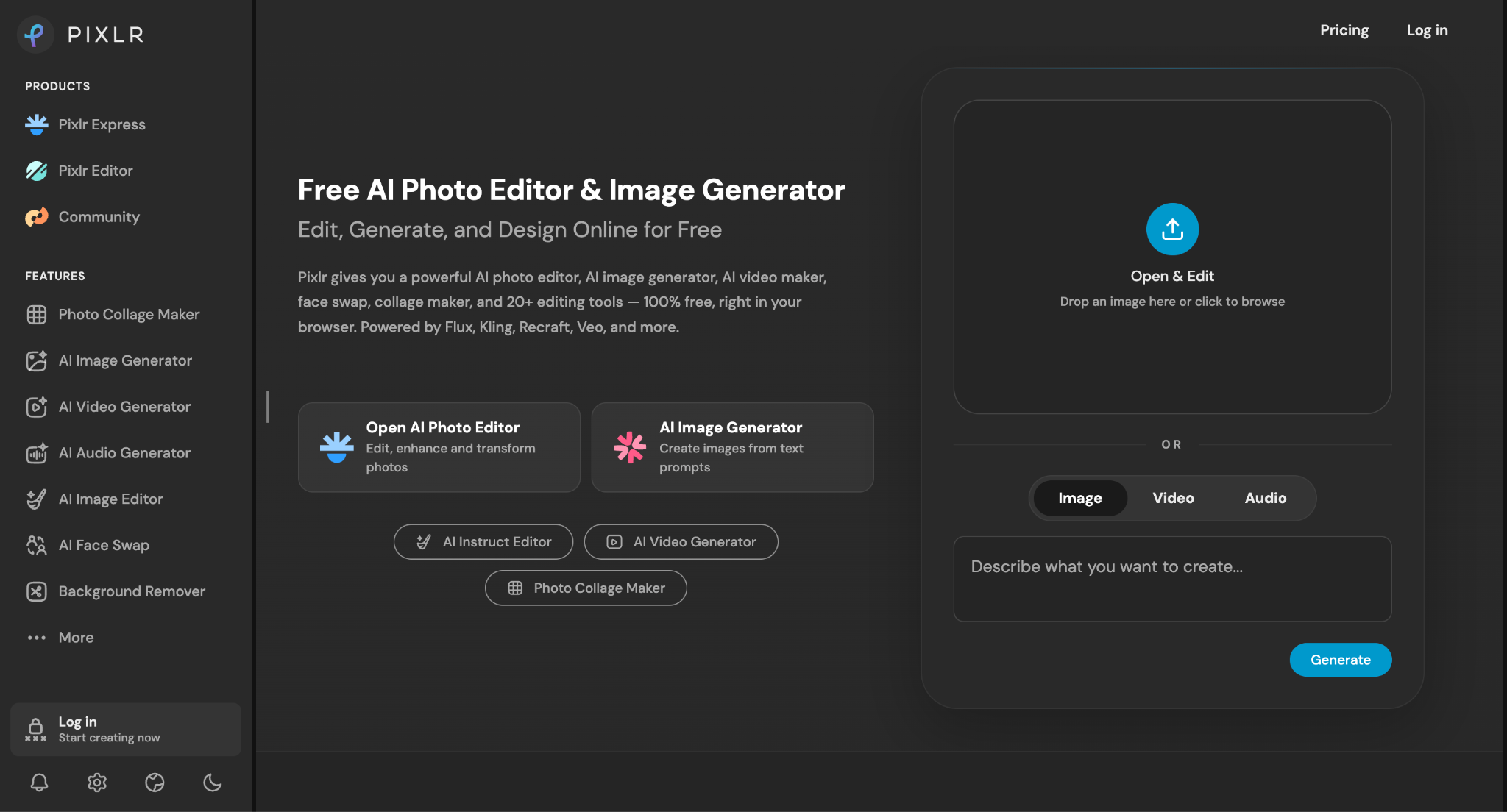 pixlr homepage