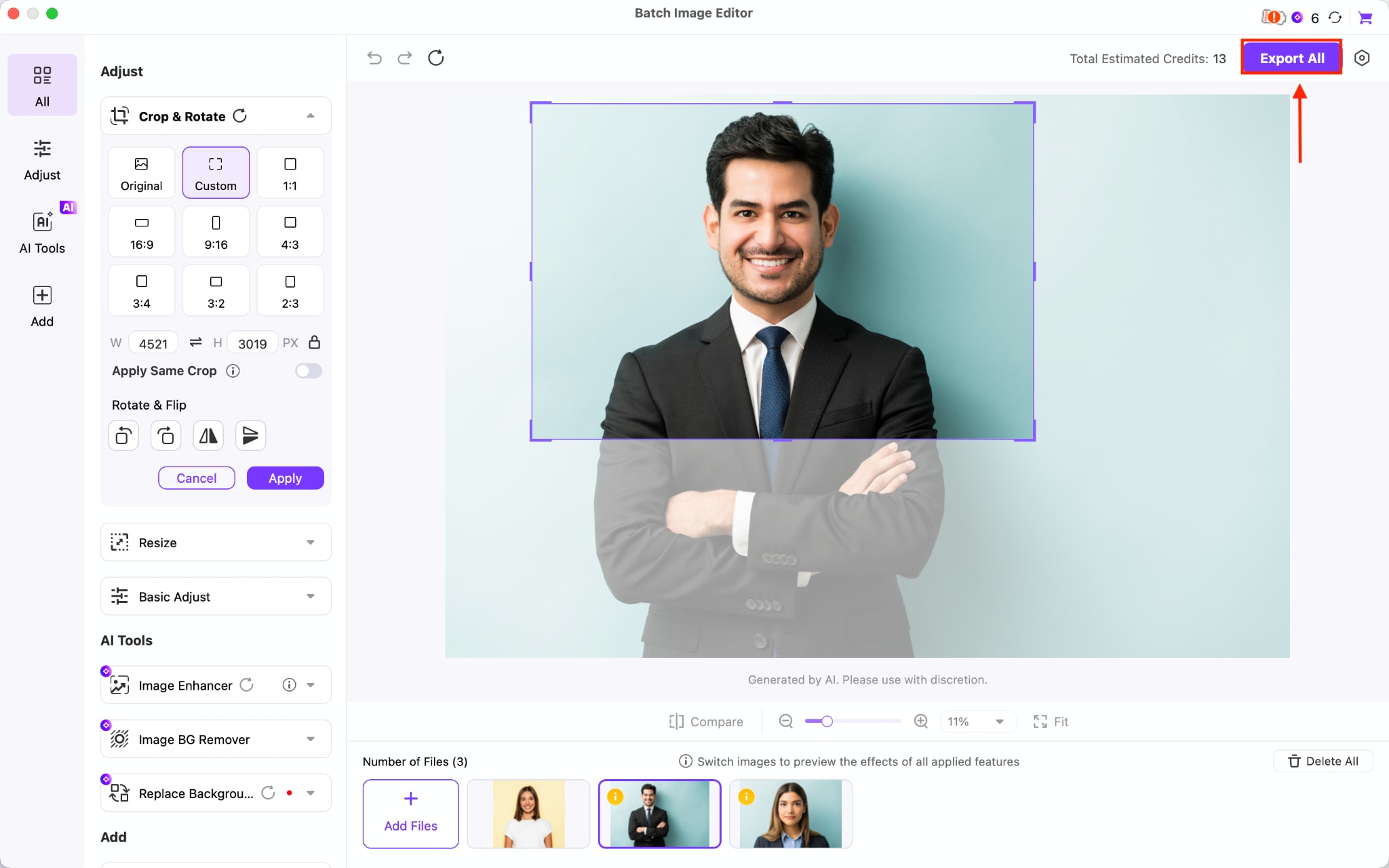 wondershare uniconverter export all