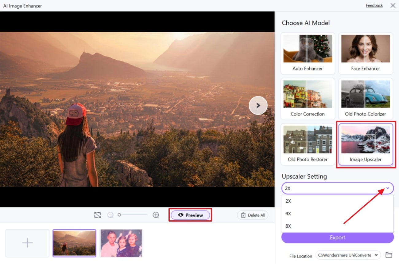 pick image upscaler settings