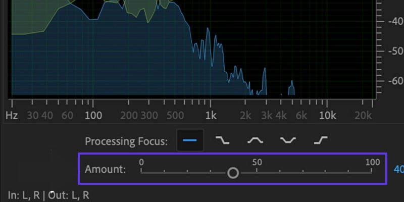 adjust amount dereverb slider