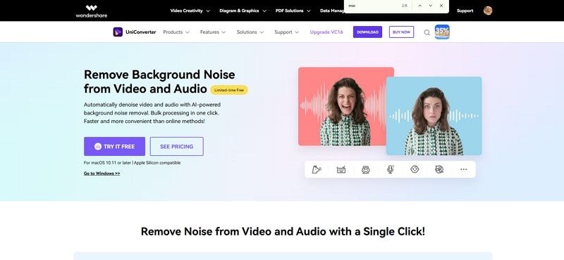 uniconverter remove echo sound