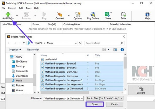 launch and open cda files