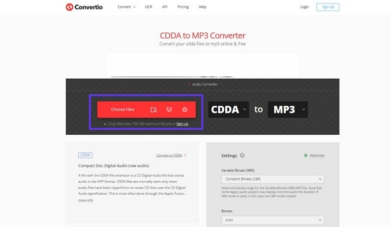 add files to convertio interface