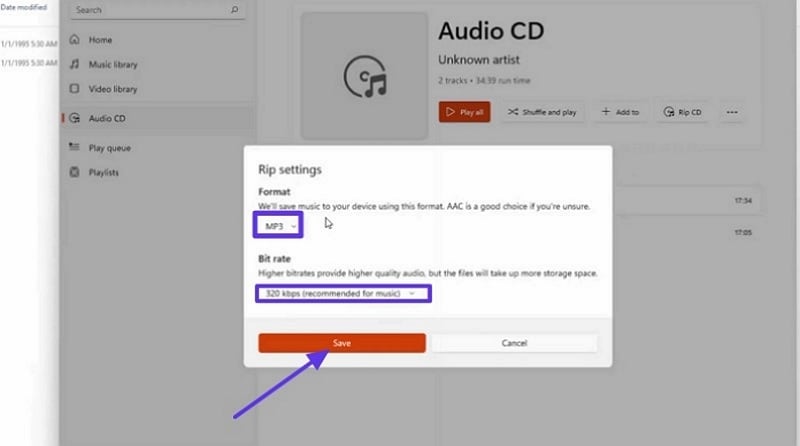 adjust rip settings hit save