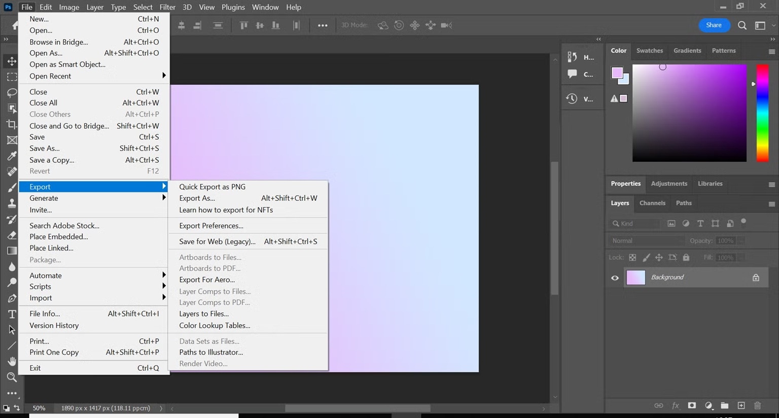 photoshop convert to png